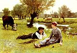 Unknown Artist edouard debat ponsan flirting painting